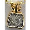 Image 1 : Genuine 0.33ctw Square Cut Diamond Invisible Apple Shape Pendant 18k Yellow Gold, 1.50g