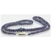 Image 1 : Natural Tanzanite Smooth Faceted Round Gradual Beads Necklace Gemstone 87.00ctw with brass clasp