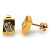 Image 1 : Genuine 0.33ctw Square Cut Diamond Invisible Earring 18k Yellow Gold Screw back, 3.41g