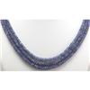 Image 2 : Natural AA 3Row Tanzanite Micro Faceted Rondelles Graduated Necklace Gemstone 191.35ctw brass clasp