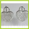Image 2 : Genuine 1.14 ctw Heart Design Diamond Earring 18kt Gold-White