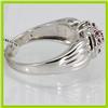 Image 3 : Genuine  0.65 ctw Ruby & Diamond Ring 18KT White Gold Ring Size 6.5