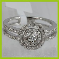 Genuine  0.54 ctw Diamond Ring 18KT White Gold