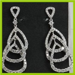 Genuine  1.51 ctw Diamond Earring 18KT White Gold