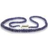 Image 1 : Natural AA Tanzanite Micro Faceted Rondelles Graduated Necklace Gemstone 67.90ctw with brass clasp