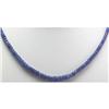 Image 2 : Natural AA Tanzanite Micro Faceted Rondelles Graduated Necklace Gemstone 67.60ctw with brass clasp