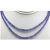 Image 1 : Natural AA 2Row Tanzanite Micro Faceted Rondelles Graduated Necklace Gemstone 143.00ctw brass clasp