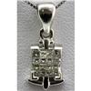 Image 1 : Genuine 0.22ctw Square Cut Diamond Invisible Anchor Pendant 18k White Gold, 1.87g