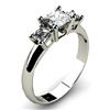 Image 1 : 0.50 ctw Princess cut Three Stone Diamond Ring, G-H, SI-I