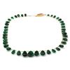 Image 1 : Natrual Emerald Smooth Teardrops Briolettes Graduated Stringing Necklace 88.30ctw with brass clasp