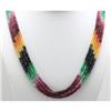 Image 1 : Genuine Designer Multi Color 4 Strand Multi Precious Micro Faceted Roundel 3mm approximate, 140.80ct