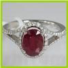 Image 1 : Genuine 3.50  ctw Ruby & Diamond  Ring 18kt Gold-White