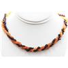 Image 1 : Mix Semi Precious Stone Double Twisted Row Design Necklace with clasp