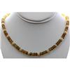 Image 1 : Natural Beer Quarts and Pearl Beads Single Row Necklace 130ctw approx with clasp