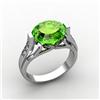 Image 1 : Genuine 4.09 ctw Peridot Ring 10kt White or Yellow Gold