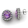 Image 1 : Genuine 3.04 ctw Amethyst & Diamond Earring 14kt White or Yellow Gold 4.98g