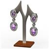 Image 1 : Amethyst 3.40 ctw Diamond Dangling Earring 18k W/Y Gold