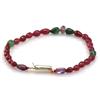 Image 1 : Natural Ruby, Emerald and Amethyst Teardrop Bracelet 39.11ctw with brass clasp