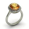 Image 1 : Citrine  4.42 ctw & Diamond Ring 18kt W/Y  Gold