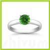 Image 1 : Genuine 1.00 ctw Emerald Solitaire Ring 14kt Gold-White