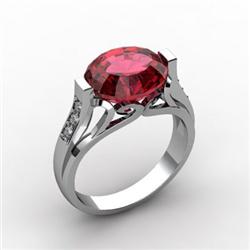 Genuine 5.09 ctw Garnet Ring 10kt White or Yellow Gold