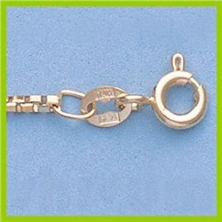 Genuine 16" 14kt Italian Gold-Yellow 1.5mm, 8 Sided Box Chain Gauge:26, 5.3gr