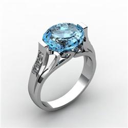 Genuine 4.59 ctw Aqua Marine Ring 14kt White or Yellow Gold