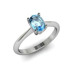 Genuine 1.75 ctw Aqua Marine Ring 18kt White or Yellow Gold