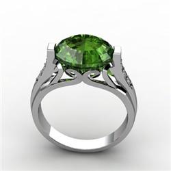 Genuine 5.34 ctw Tourmaline Ring 10kt White or Yellow Gold