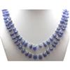 Image 1 : Natural 2Row Tanzanite Smooth Teardrop Beads Stringing Necklace Gemstone 140.00ctw with brass clasp