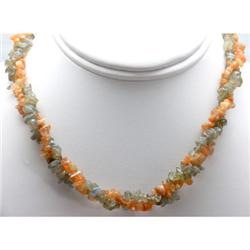 Mix Semi Precious Stone Double Rows Necklace with clasp