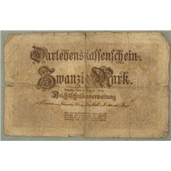 20 Mark Note 1914 Germany Inflationary Currency