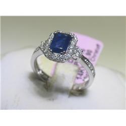 Blue Sapphire & Diamond Ring Michael Christoff Size 6.5
