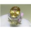 Image 2 : Citrine and Diamonds Ring Sz. 6 3/4 and Earrings Set