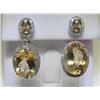Image 3 : Citrine and Diamonds Ring Sz. 6 3/4 and Earrings Set