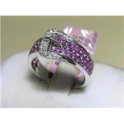 Michael Christoff  Pink Sapphire Diamond 14K Ring 6 1/2