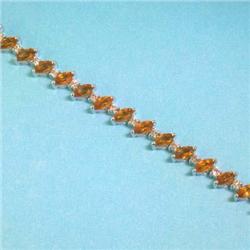 18K White Gold Citrine and Diamonds Bracelet