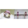 Image 1 : Ruby and Diamonds Ring sz. 7 and Earrings Set