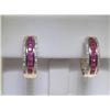 Image 3 : Ruby and Diamonds Ring sz. 7 and Earrings Set