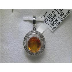Michael Christoff Yellow Sapphire and Diamonds Pendant