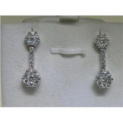 14K White Gold All Diamonds Earrings