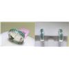 Image 1 : Emerald and Diamonds Ring Sz. 7 1/4 and Earrings Set
