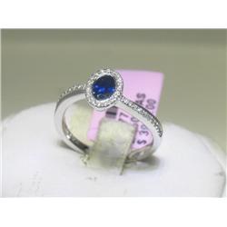 Blue Sapphire & Diamond Ring Michael Christoff Size 6.5