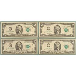 4 Consec # 2003 A $2 Bills G Mint Chicago Notes CU