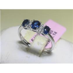 Blue Sapphire Diamond Ring Michael Christoff Size 6-3/4