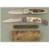 Image 1 : 2 LARGE FOLDING KNIVES +2 SHARPENING STONES