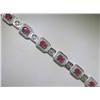 Image 1 : 14K White Gold Ruby and Diamonds Bracelet