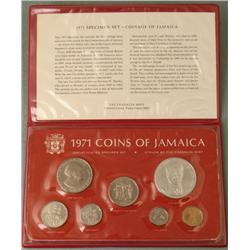 1971 Jamaica Specimen Mint 7 Pc Set w/ Silver $5 Coin