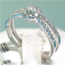 18K White Gold All Diamonds Ring Size 7