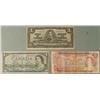 Image 1 : 3 Diff Canada Paper Money 1, 2 Dollars 1937, 1954, 1974
